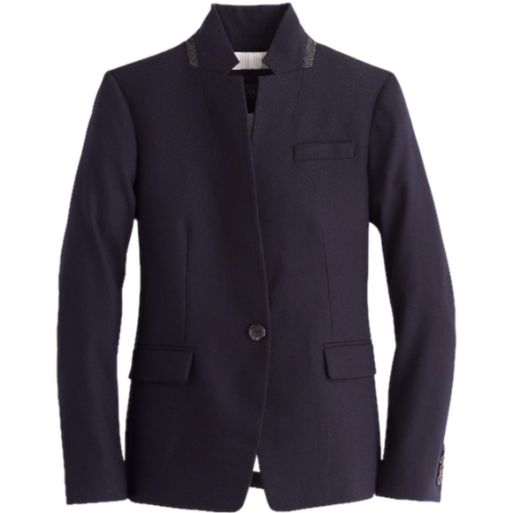 J Crew Regent Wool Blazer - Women's Size 0 - Blue - Picture 1 of 13